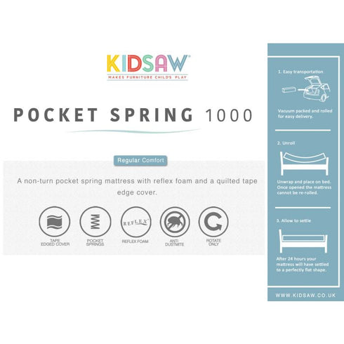 Kidsaw, 1000 Pocket Sprung Single Mattress
